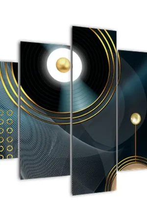 Schilderij - Gouden cirkels Darmowa dostawa
