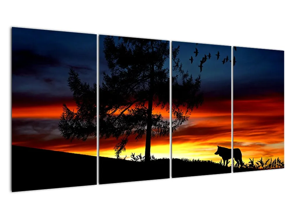 Ekspresowa dostawa Schilderij - Silhouet van een wolf