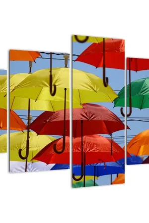 Zwrot pieniędzy Schilderij - Kleurrijke paraplu´s
