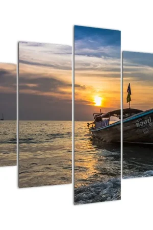 Schilderij - Boot aan de oever Promocja