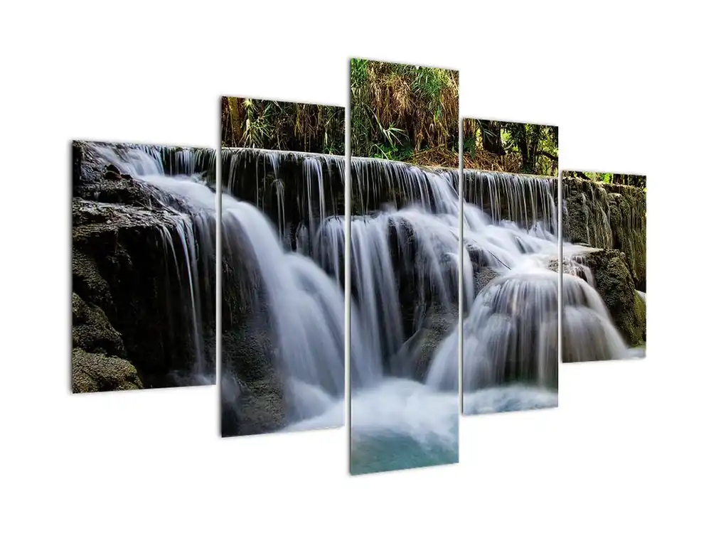 Premium Schilderij - Watervallen in de jungle