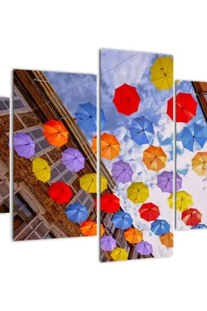 Schilderij - Kleurrijke paraplu´s Zwrot pieniędzy