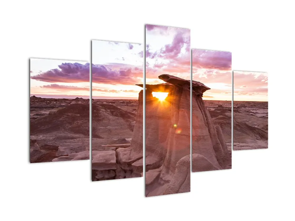 Schilderij - Zonsondergang in de woestijn Oferta limitowana