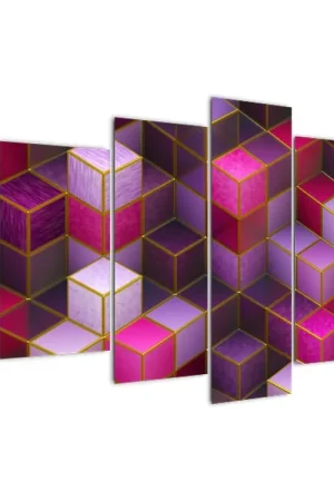 Schilderij - Paarse blokjes Zamów teraz