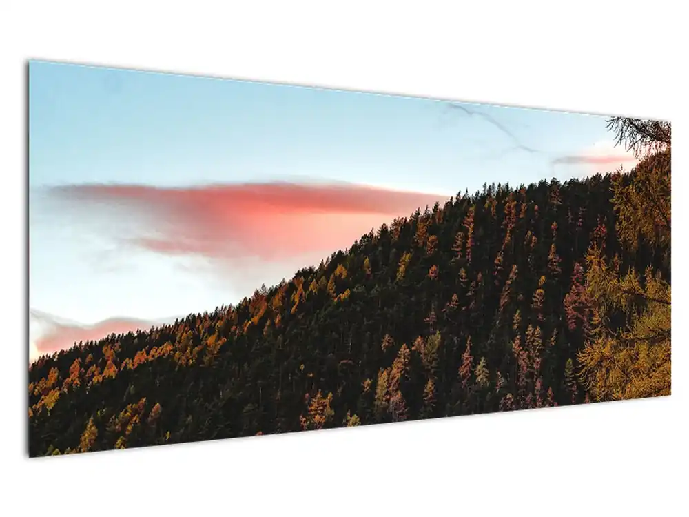 Schilderij - Avondrood boven een heuvel Autentyczny