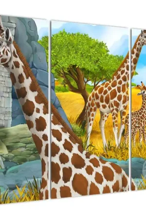 Zwrot pieniędzy Schilderij - Giraffengezin