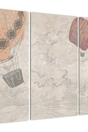 Szybka dostawa Schilderij - Heteluchtballonnen boven de stad, warme tinten