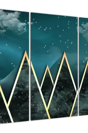 Schilderij - Volle maan boven gouden bergen Zwrot pieniędzy