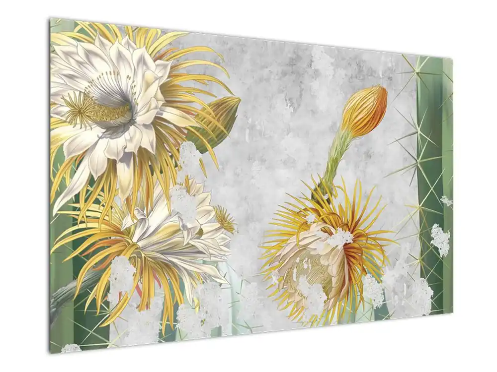 Nowość Schilderij - Bloeiende cactussen, vintage
