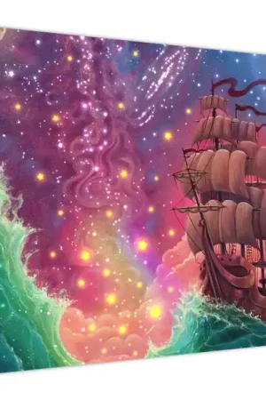 Szybka dostawa Schilderij - Boot met ruimtehemel