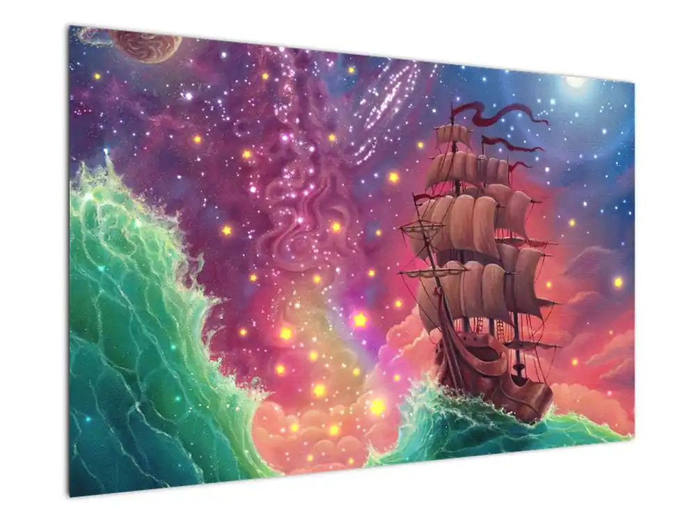 Szybka dostawa Schilderij - Boot met ruimtehemel