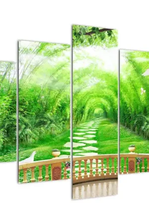 Schilderij - Uitzicht op een tropische tuin Wyprzedaż