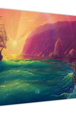 Schilderij - Olieverfschilderij, Vaart naar de fantasiewereld Autentyczny