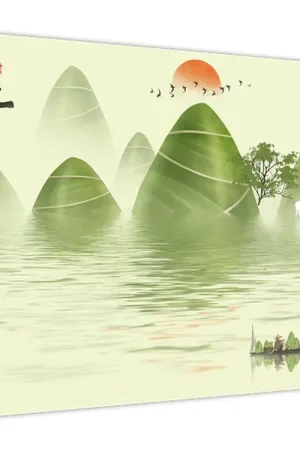 Schilderij - Dal in groene bergen Niska cena