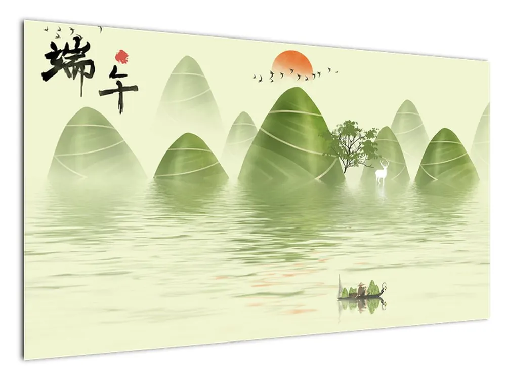 Schilderij - Dal in groene bergen Niska cena