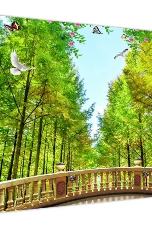 Schilderij - Uitzicht op een bos Niska cena