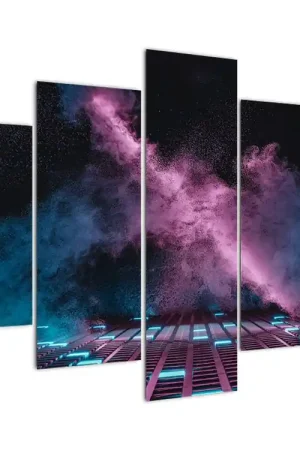 Schilderij - Roze-blauwe rook Ostatnia szansa