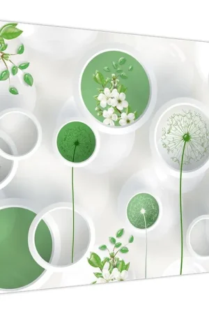 Schilderij - Bloemen in kringen Tylko dziś