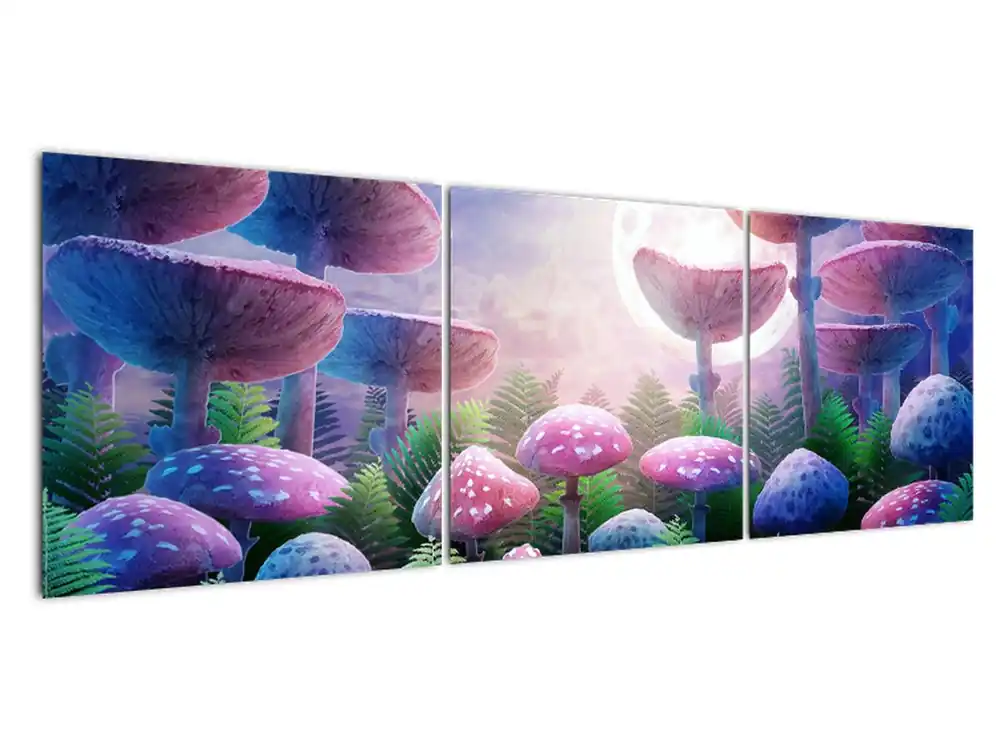 Tani Schilderij - Paddestoelen bij volle maan, grafiek