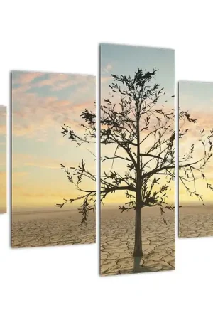 Autentyczny Schilderij - Boom in de woestijn