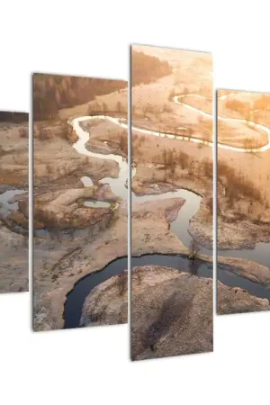 Schilderij - Zonsopgang boven meanders Wyprzedaż