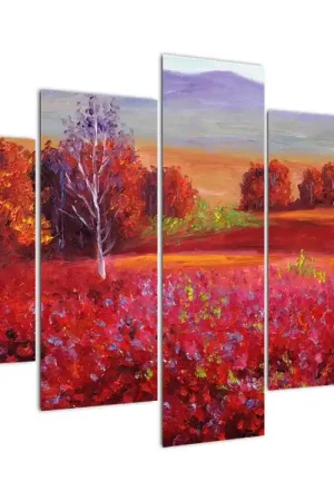 Schilderij - Rood landschap Wyprzedaż