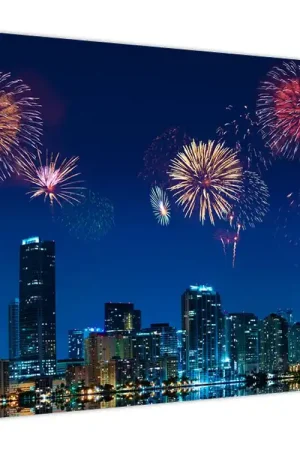 Schilderij - Vuurwerk in Miami Rabat