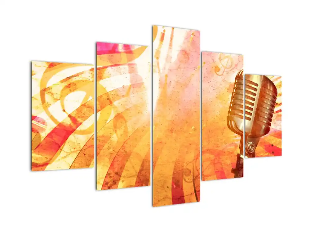 Schilderij - Retro microfoon Nowość