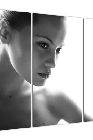 Autentyczny Schilderij - Zwart-wit portret van een vrouw