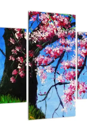 Schilderij - Geschilderde kersboom in bloei Szybka dostawa