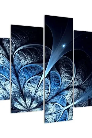 Schilderij - Donkerblauwe bloem Premium