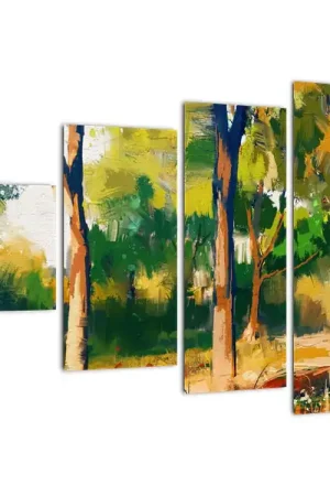 Schilderij - Bos in de zomerzon, schildering Autentyczny