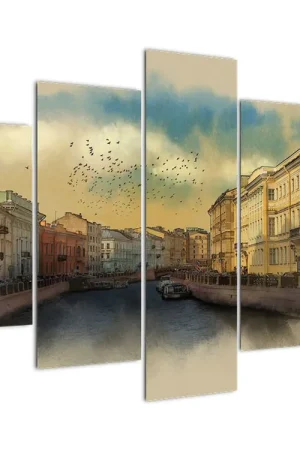 Schilderij - Rivier Mojka, Sint-Petersburg, Rusland Najlepsza cena