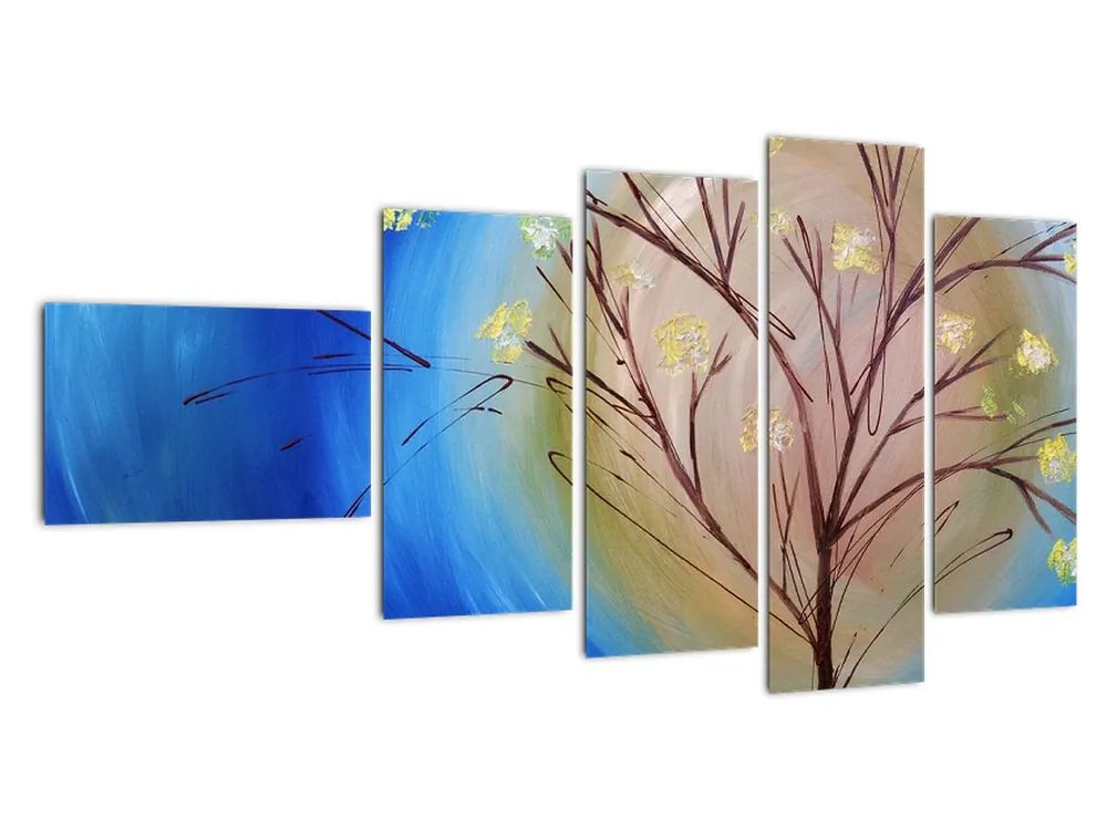 Schilderij - Zon achter een boom Darmowa dostawa