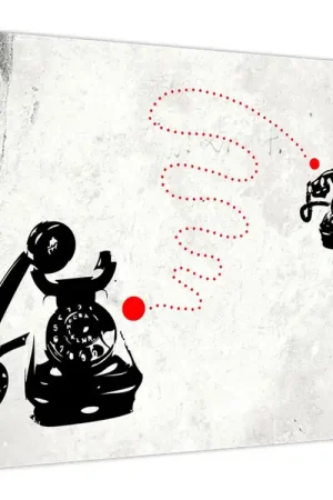 Schilderij - Tekening van een telefoon in de Banksy stijl Ostatnia szansa