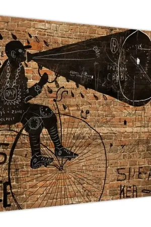 Schilderij - Man op de fiets in de Banksy stijl Oryginalny