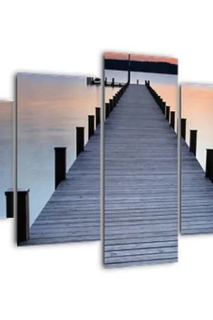 Schilderij - Pier aan het Starnberger meer, Beieren, Duitsland Tani