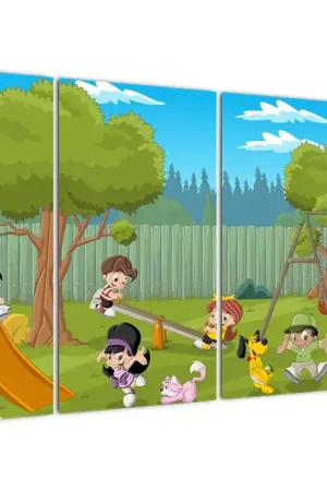 Autentyczny Schilderij - Kinderen in de speeltuin