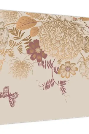 Schilderij - Vintage bloemen en vlinders Oryginalny