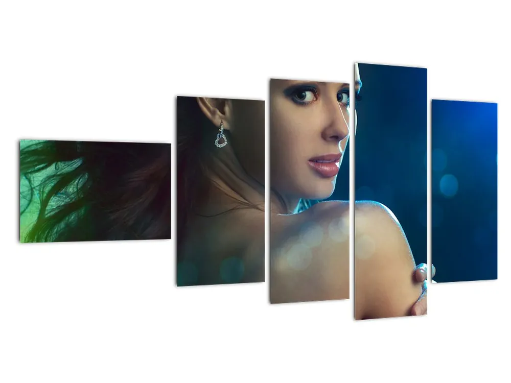 Nowość Schilderij - Blik van een jonge vrouw