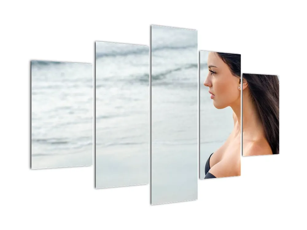 Schilderij - Vrouw op het strand Darmowa dostawa