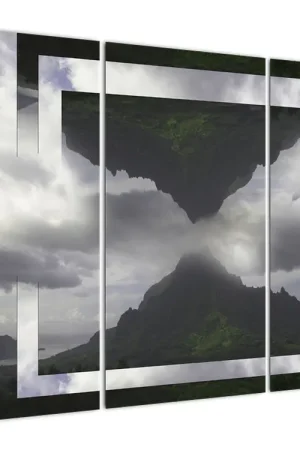 Szybka dostawa Schilderij - Bergen in IJsland, geometrische collage