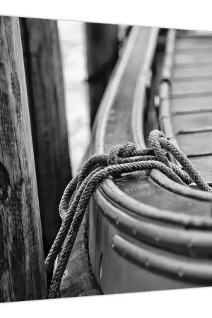 Schilderij - Een vastgebonden boot Tylko dziś