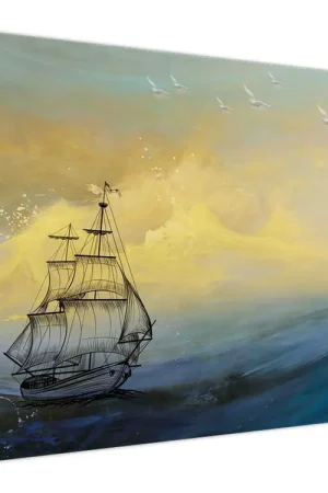 Schilderij - Schip op zee, schildering Ostatnia szansa