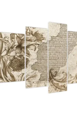 Rabat Schilderij - Muur met bloemen