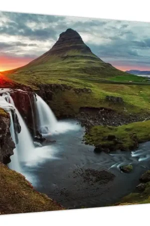 Tylko dziś Schilderij - Kirkjufell bij zonsondergang