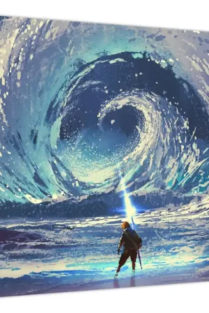 Darmowa dostawa Schilderij - Illustratie van een jongen met een speer