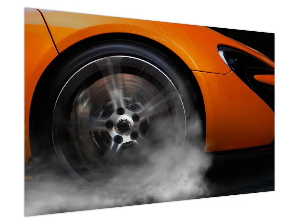 Schilderij - Oranje sportwagen Wysoka jakość