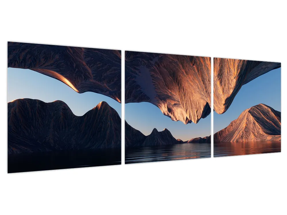 Schilderij - 3D kliffen Wyprzedaż