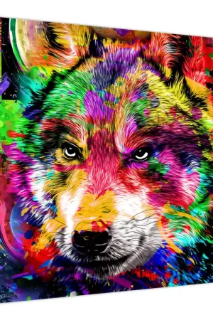 Tylko dziś Schilderij - Wolf met graffiti